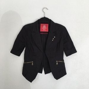 EDC by Esprit Black Cropped Jacket Mid Sleeve